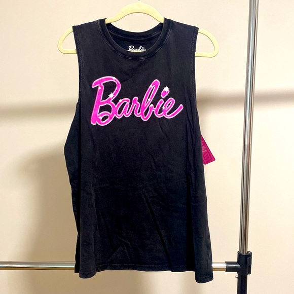Barbie Other - New Men’s Barbie Charcoal Grey/Pink Beach Party Tank Top
